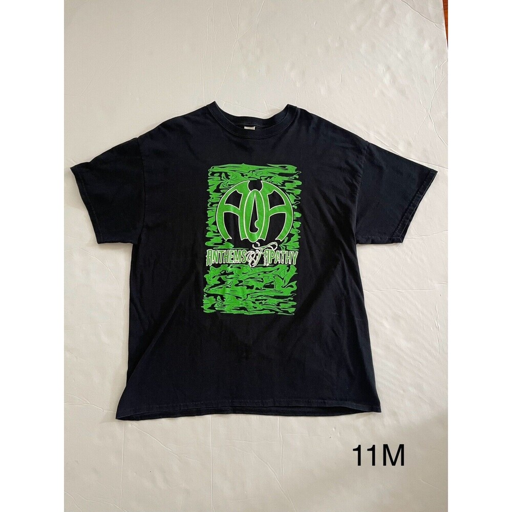 Anthems Of‎ Apathy Green And Black Short Sleeve T Shirt XL